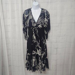 Y2K Eva Blue Blue Paisley Midi Dress